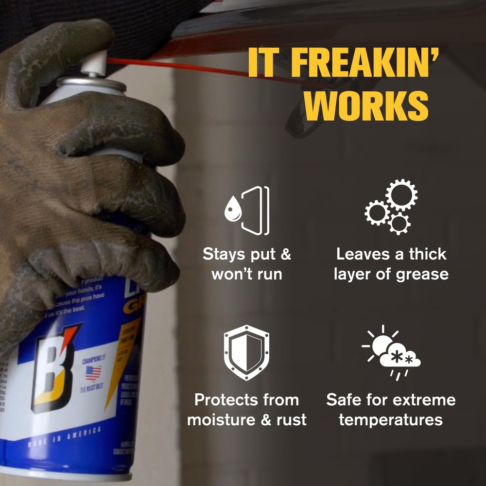 B’laster White Lithium Grease Spray – High-Performance Lithium Grease Spray –...