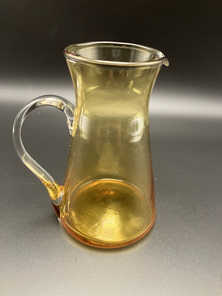 MCM Yellow Amber Glass Pitcher