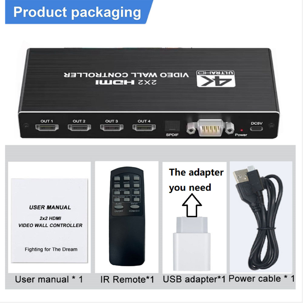 1X2 1X4 1X3 2X1 3x1 4X1 2x2 HDMI DVI Multi Video Controller Processor Splicer t
