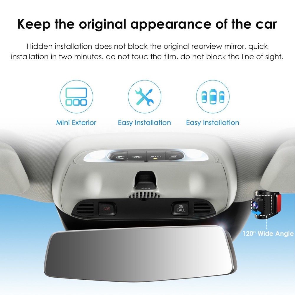 720P Car DVR Dash Cam G-Sensor Front and Inside Camera Video Recorder