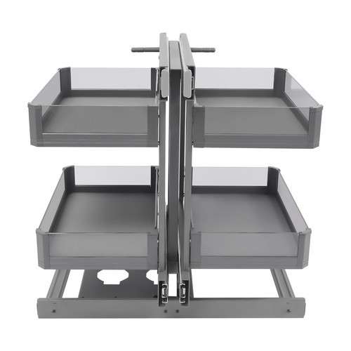 Blind Corner Pull Out Pantry Racks Left&Right Open Min Opening 14.57" W/4 Basket