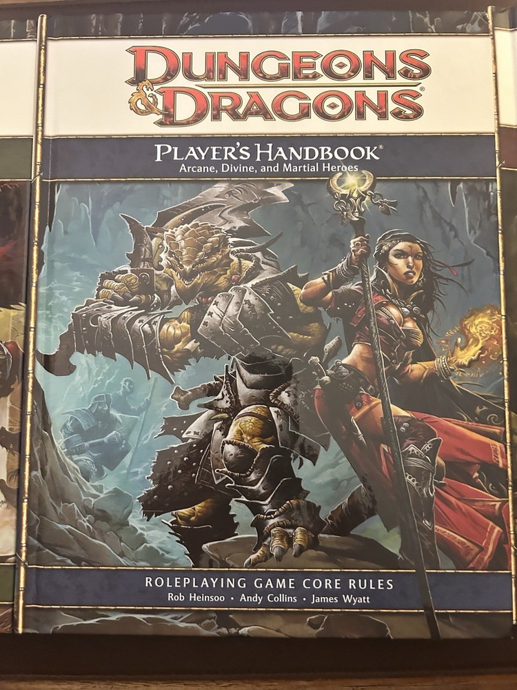 Vintage 2008 Advanced Dungeons & Dragons 4th Edition Core Rulebook Collection
