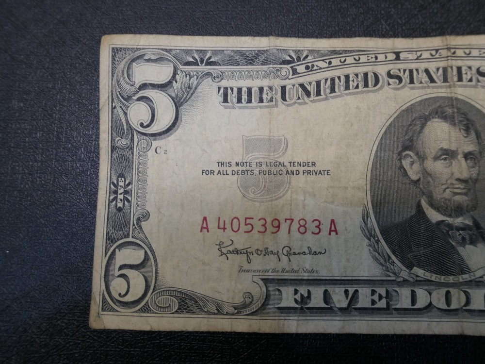 1963 $5 Dollar Red Seal