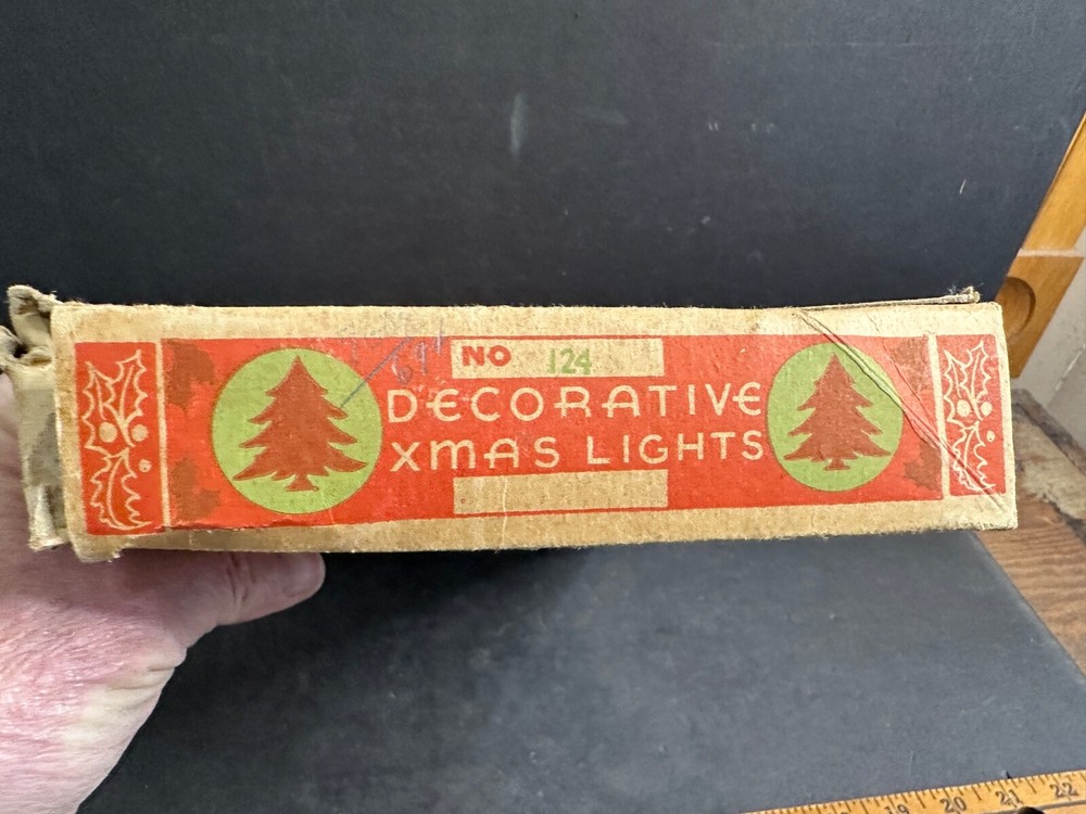 Vintage Christmas Tree Light String, Working, 7 Bulb, Original Box, Lot 4, As Is