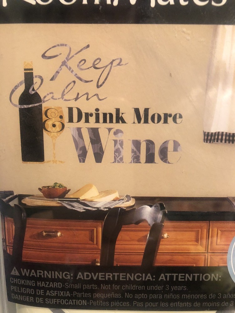 RoomMates Keep Calm And Drink More Wine Peel & Stick