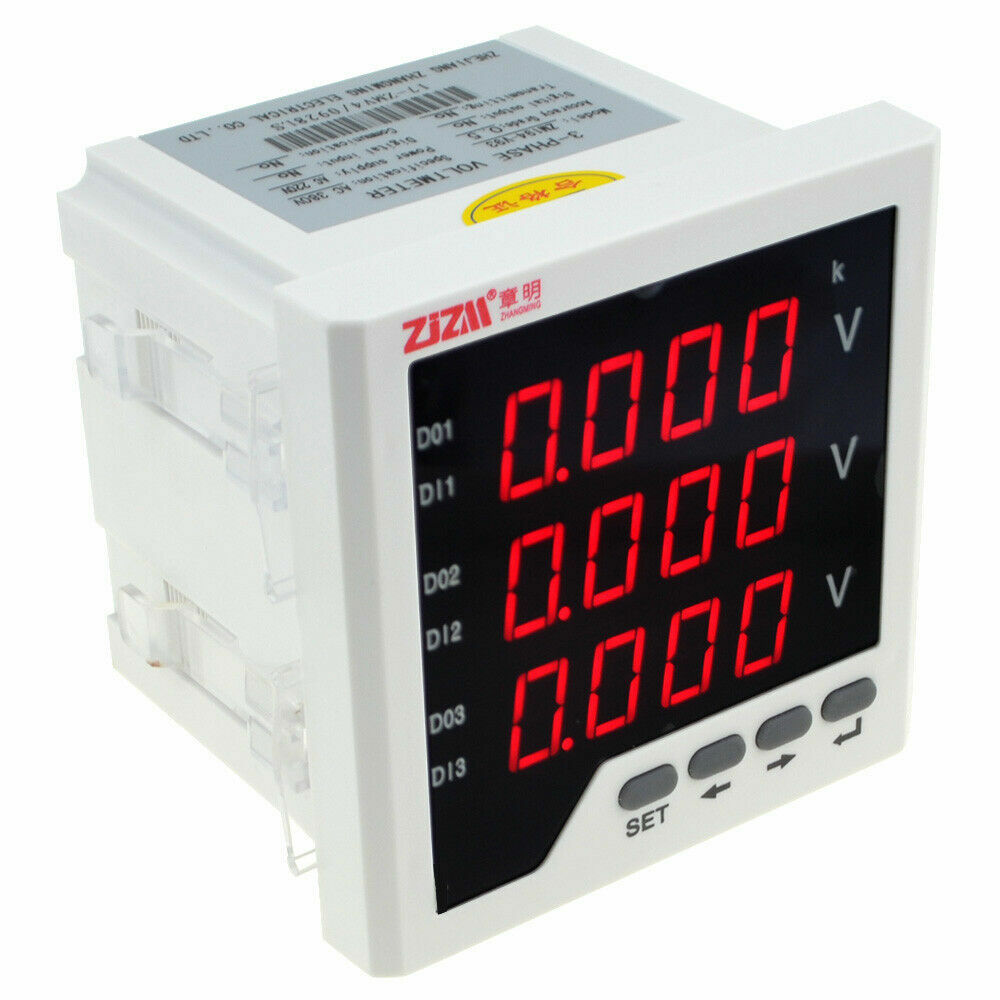 96x96mm Three-phase AC Voltage Meter Intelligent Digital Display Voltmeter