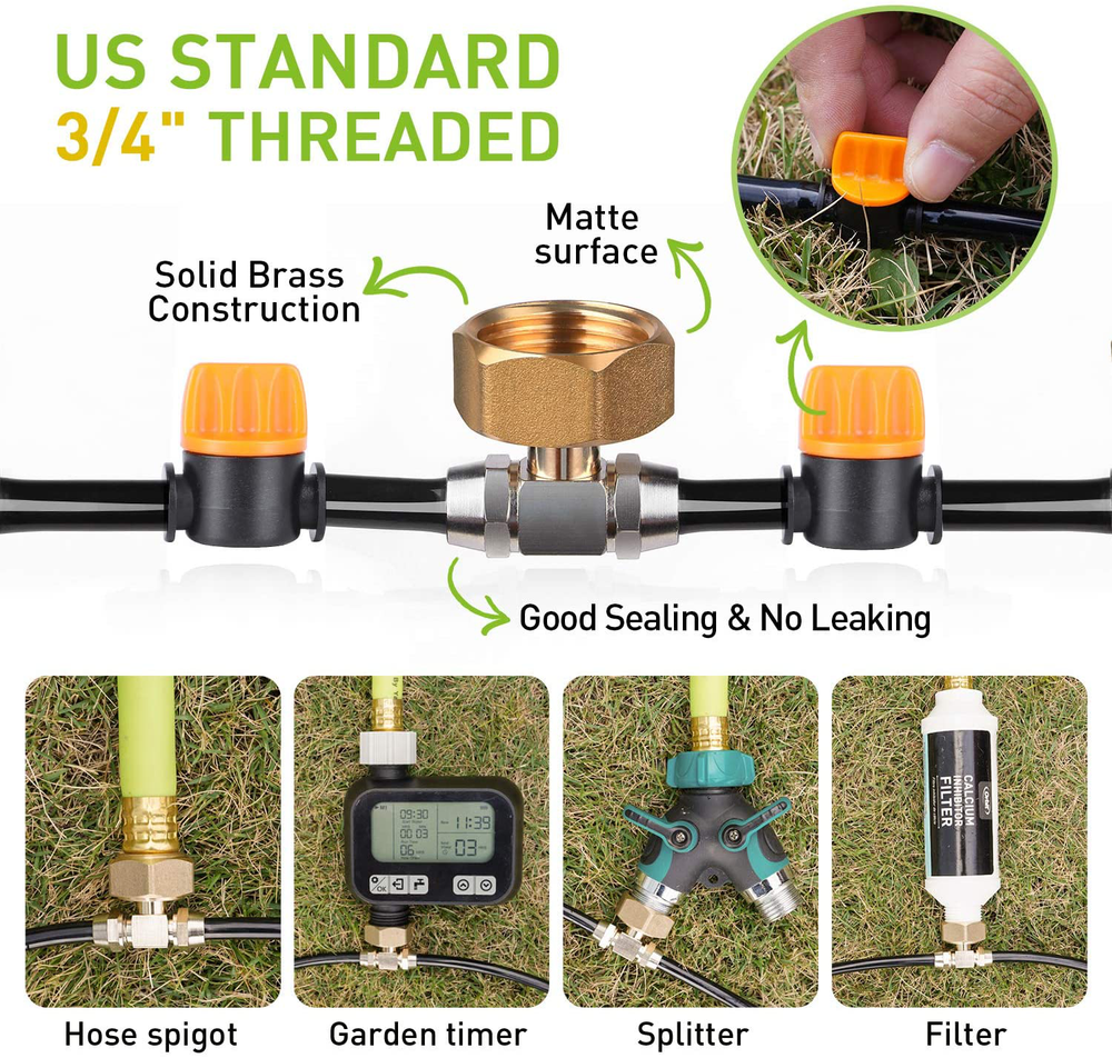 Water Saving Garden Lawn 49ft Drip Irrigation Kit Automatic Watering System