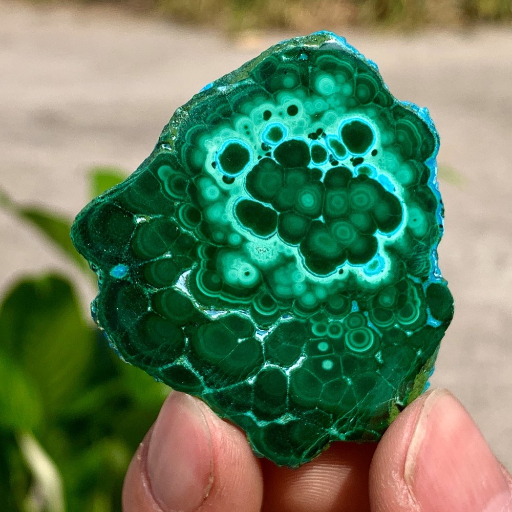 32G Natural Chrysocolla/Malachite transparent cluster rough mineral sample