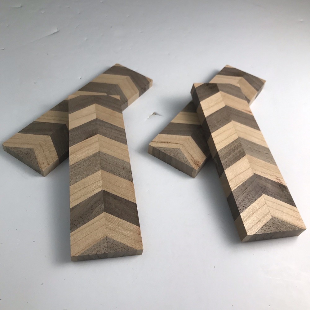 Wood Knife Scale Blanks 4 Piece Set Knife Handle Walnut Cherry Project Material