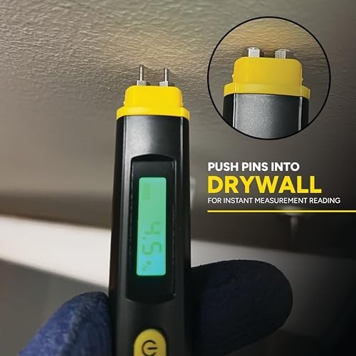 Digital Moisture Meter Pin Style Wood Drywall Building Materials Battery Include