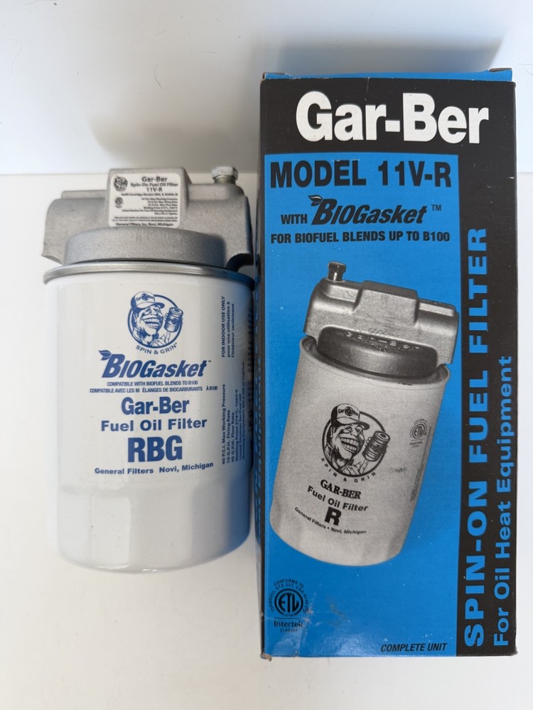GAR-BER 11V-R OIL FUEL FILTER RBG BioGasket General Filters