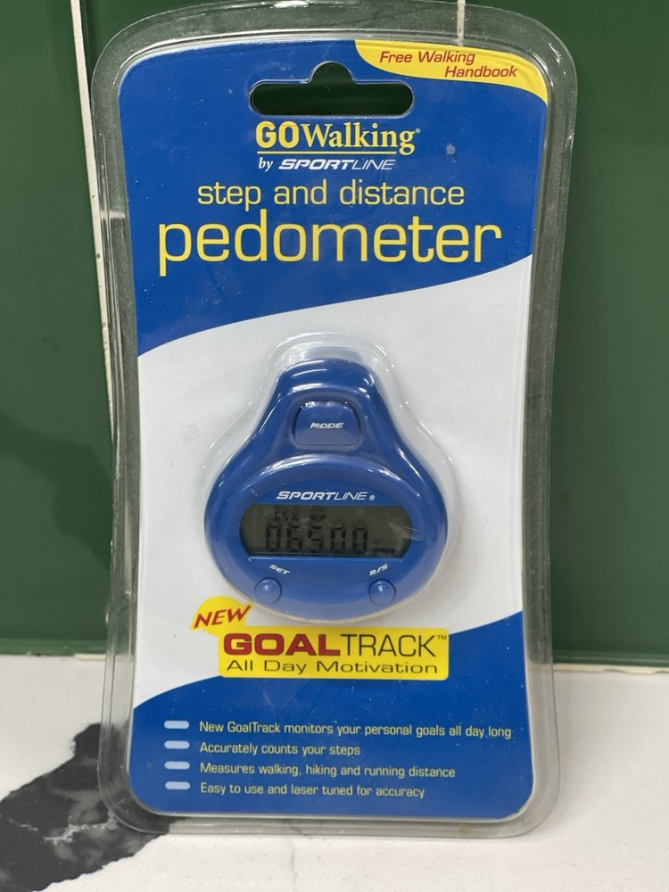 Sportline Two Function Walking Distance and Step Pedometer Blue Brand New In Pkg
