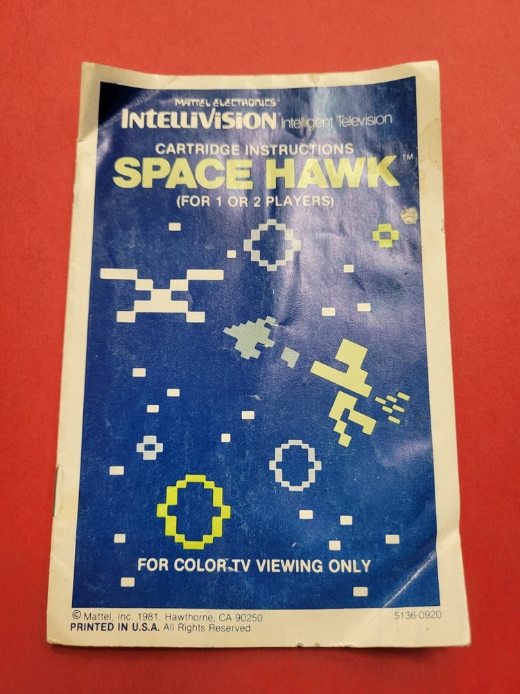 Space Hawk - Intellivision - Instruction Manual