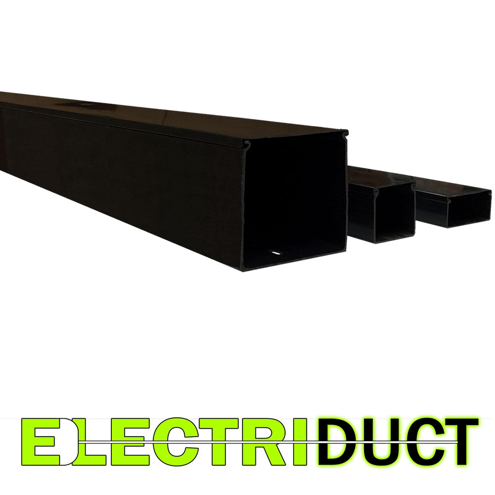 2" x 2" Solid Wall Wire Duct -25 Sticks -Total Feet: 164FT - Black - Electriduct