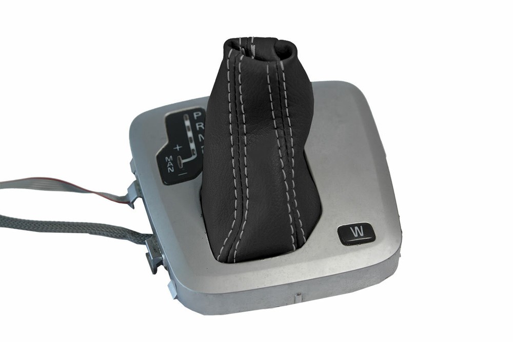 Automatic Shift Boot Cover Leather for Volvo XC90 2003-2014 Black Gray Stitch