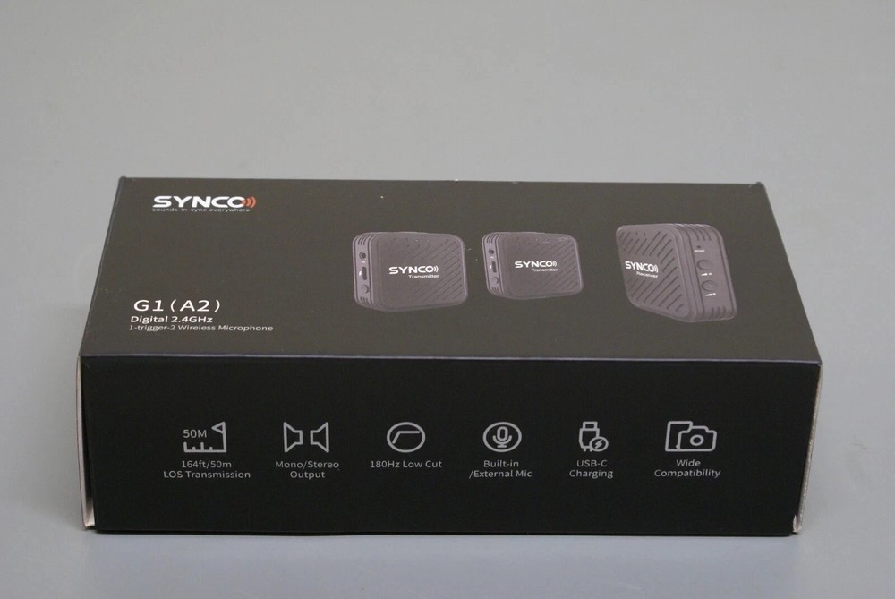 SYNCO G1 A2 2.4GHz Wireless Lavalier Microphone System 1 Receiver 2 Transmitter