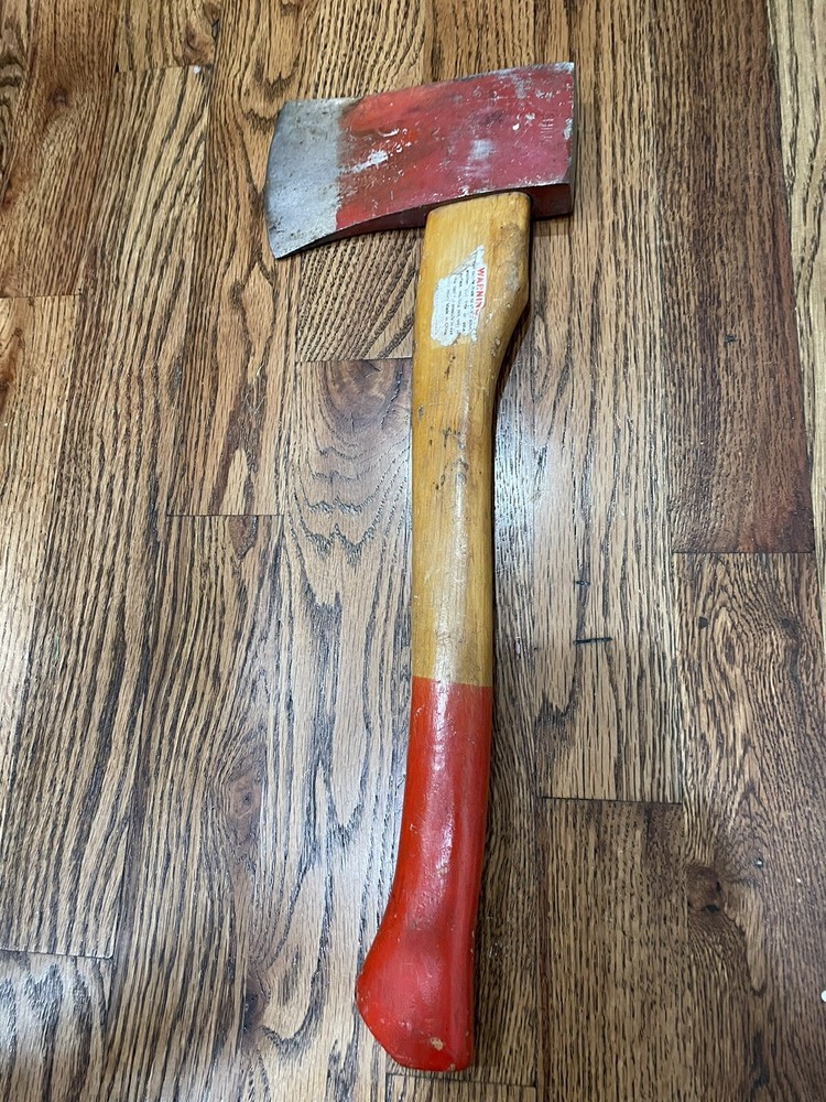 Vintage Red Short Handle Axe Hatchet Hand Chopping Tool