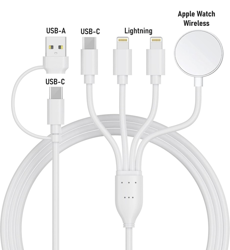 4 in 2 Fast USB Charging Cable Universal Multi-Function Cell Phone Charger Cord