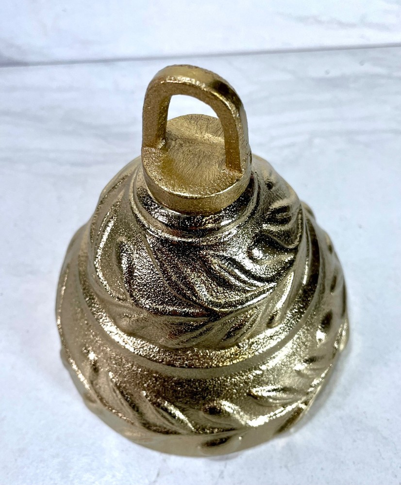 Threshold Studio McGee Cast Brass Bell Figural 5" Gold Leaf Christmas Decor