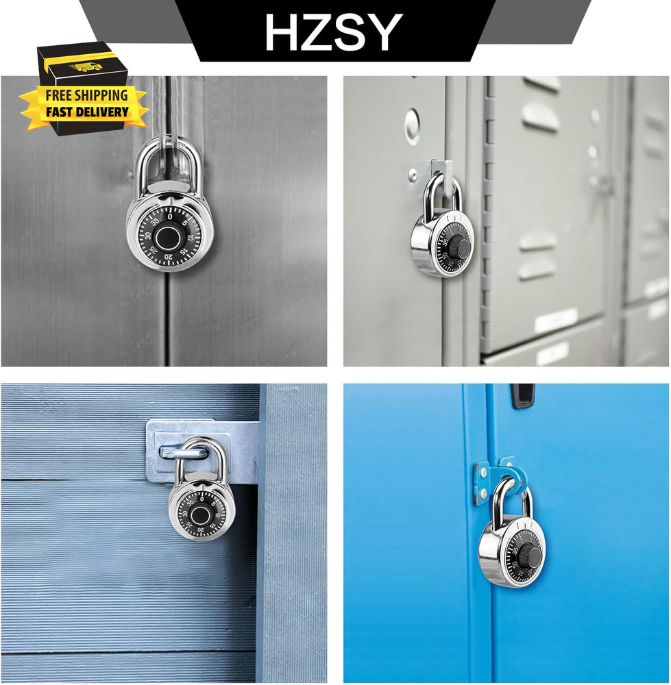 Combination Padlock 1 Pack, Fixed Dial Combination Padlock with Different Combin