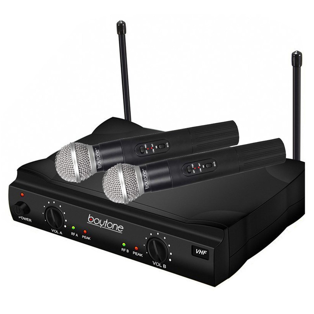 Boytone BT-42M, VHF Wireless Dual HandHeld Microphone System / caring Case