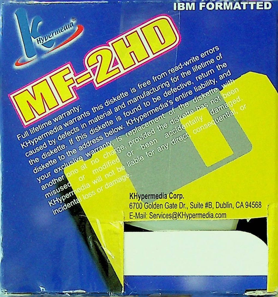 KHypermedia MF-2HD IBM Formatted Diskettes 1.44 MB - Sealed Box