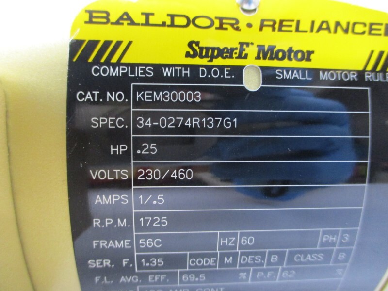 BALDOR KEM30003 230/460V 1/.5A NSNP