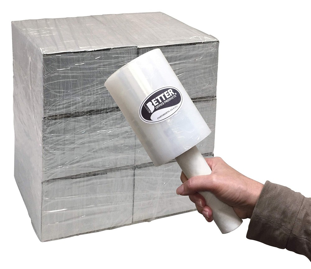 4 Pack Mini Stretch Wrap with Easy Grip Handle, Self-Dispensing, 5 in x 1000 ...