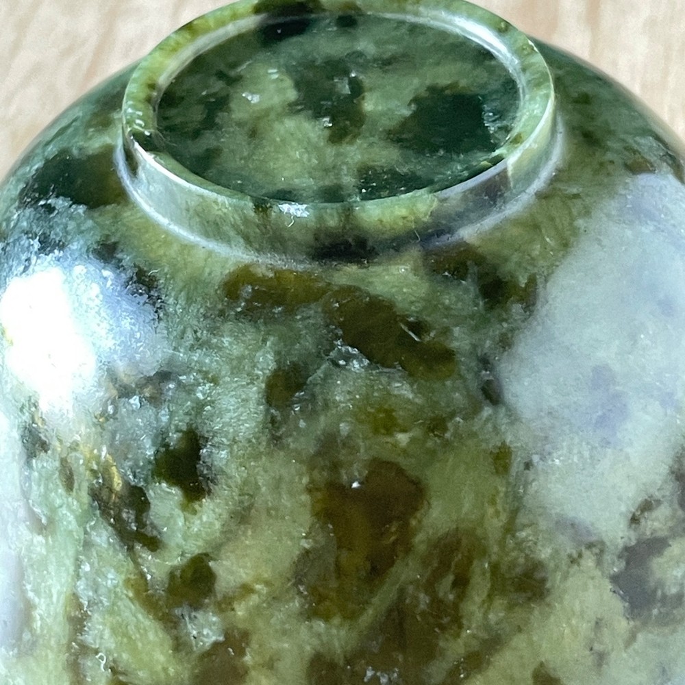 CHINESE Spinach Jade Bowl - 4” diameter