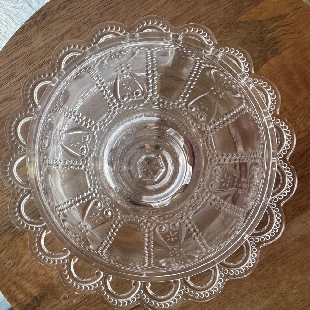 Antique EAPG Bryce Bros BEADED OVAL & SCROLL Covered Butter Dish