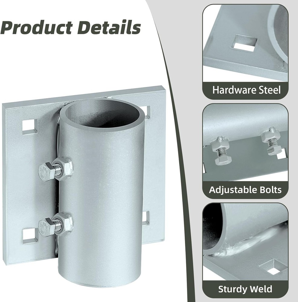 Stationary Dock Side Leg Pipe Holder Dock Brackets Hardware for Posts Dock Pole