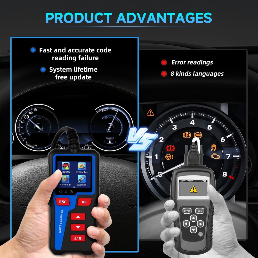 AT300 Car Code Reader Code Scanner Check Engine Fault for All OBDII Protocol