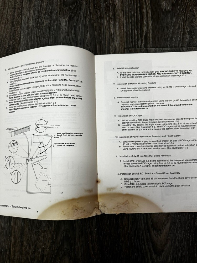 VS UNISYSTEM NINTENDO Pac Man Ms. Pac Man arcade Installation Kit Manual !