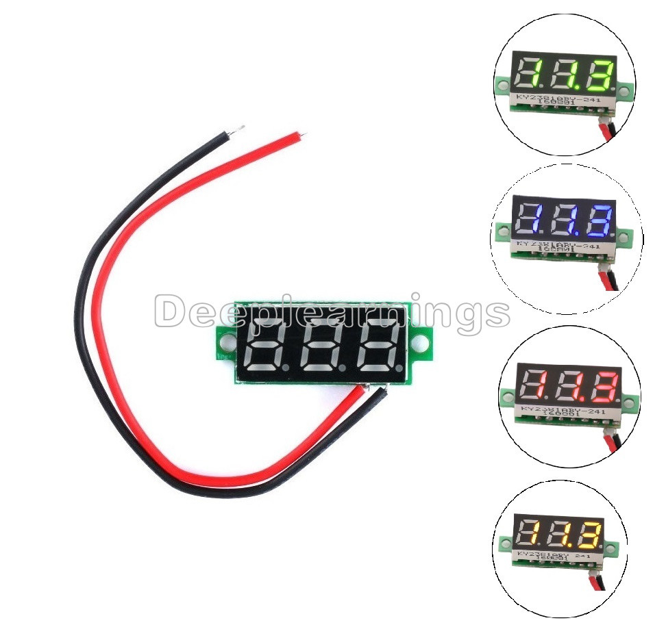 0.28" DC 0-100V / 2.5-30V 2/3-Wire Voltmeter LED Display Voltage Panel Meter