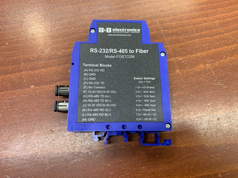 B&B Electronics FOSTCDR RS-232/RS-485 to Fiber Optic Converter Multimode Signal