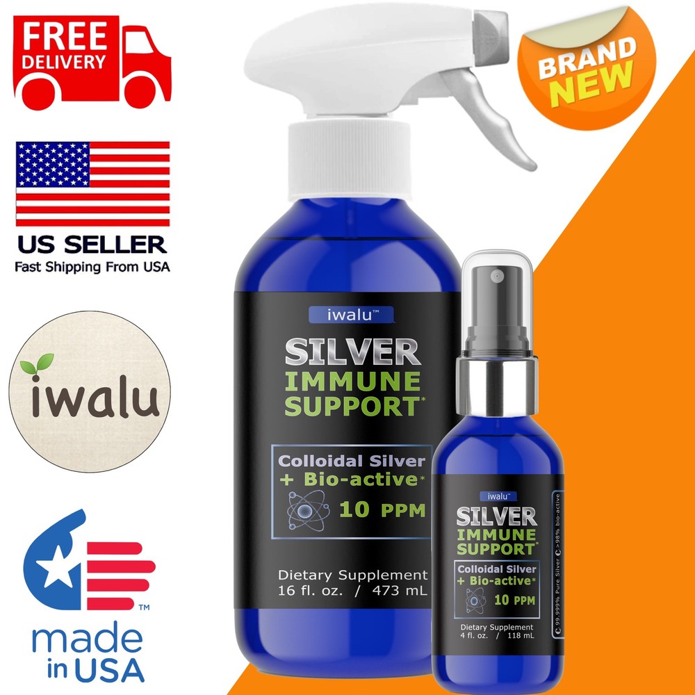 COLONIAL SILVER LIQUID Bio-active Silver Liquid Spray Drops Support - SHIPS FREE