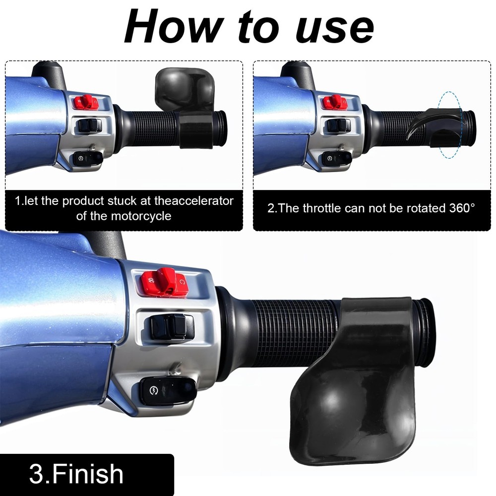 3 Pcs Motorcycle Throttle Mount Assist One Size, Black