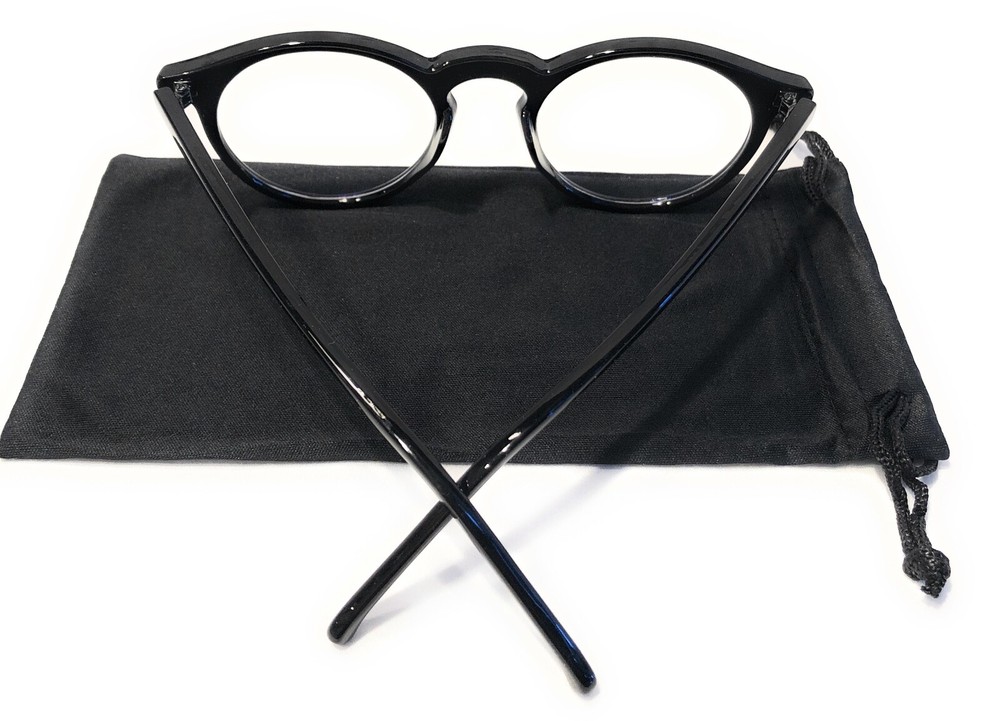 Two pair/Spexx Blue Light Filter Black Computer Glasses Keyhole Nose Bridge