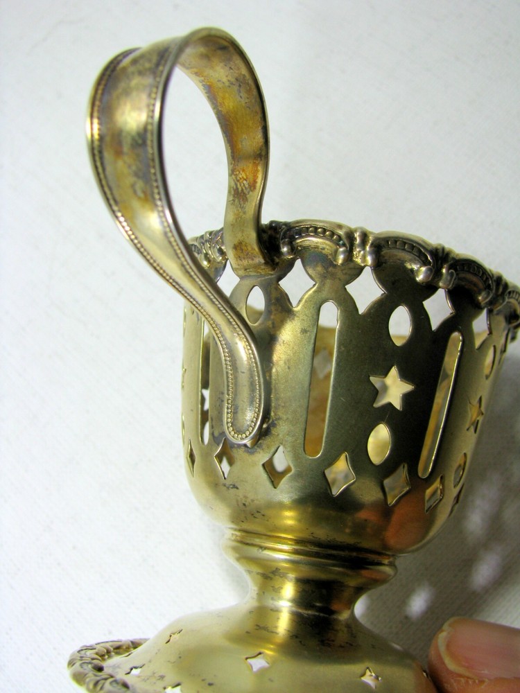 Great Set of 6 Mauser Rococo Sterling Silver Open Work Chocolate Cup Frames