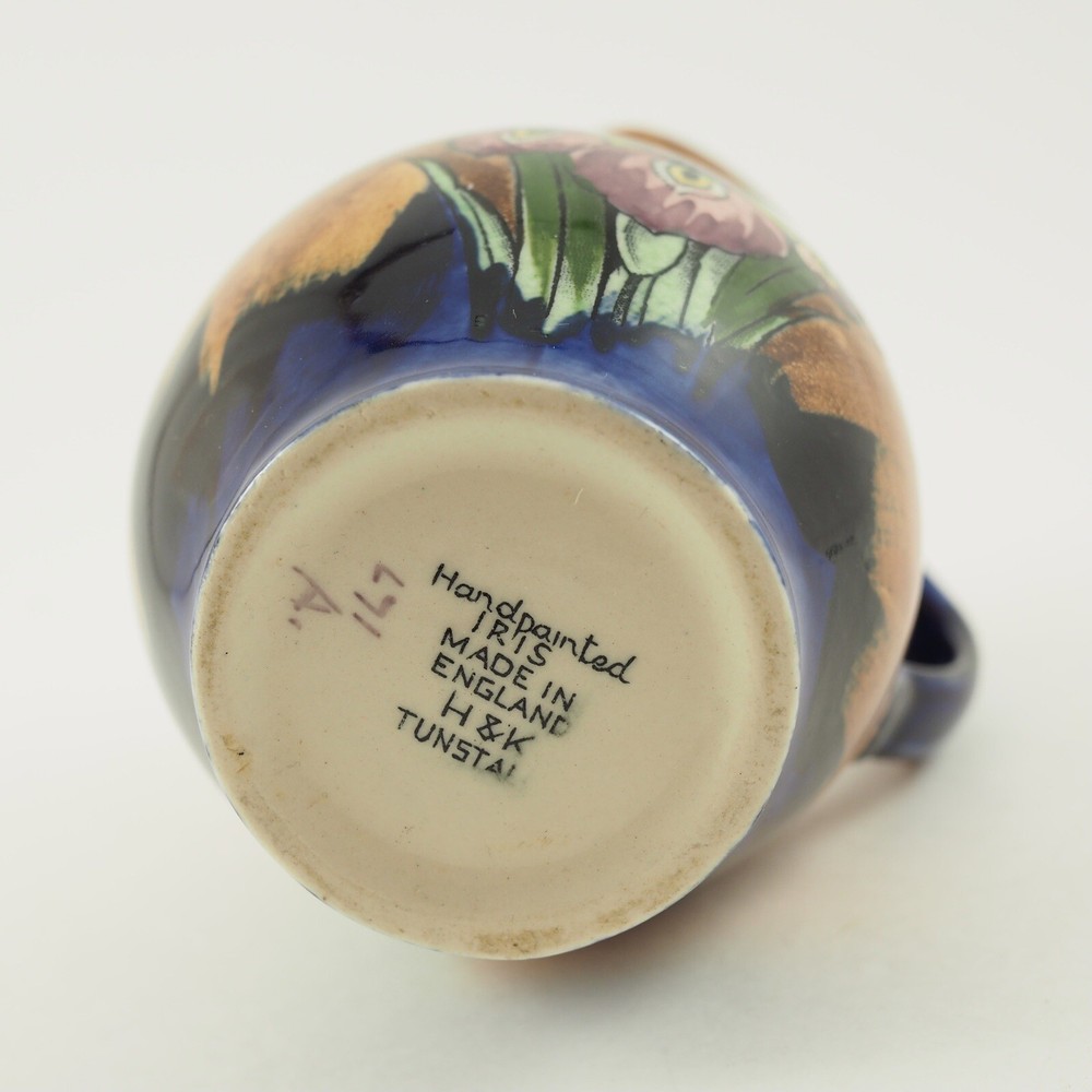 H & K Tunstall "IRIS" Handpainted Creamer Milk Pitcher Signed /g