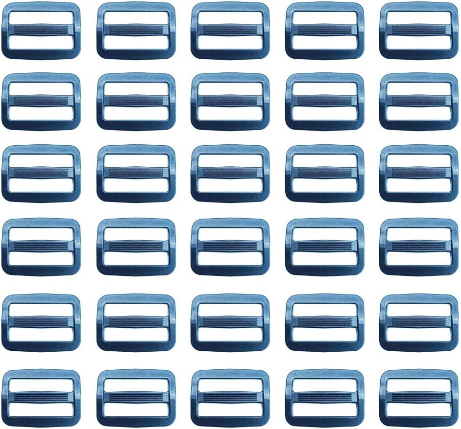 200pcs 1 inch Plastic Tri-Glide Slides Buckles,Adjustable Webbing Strap Triglide