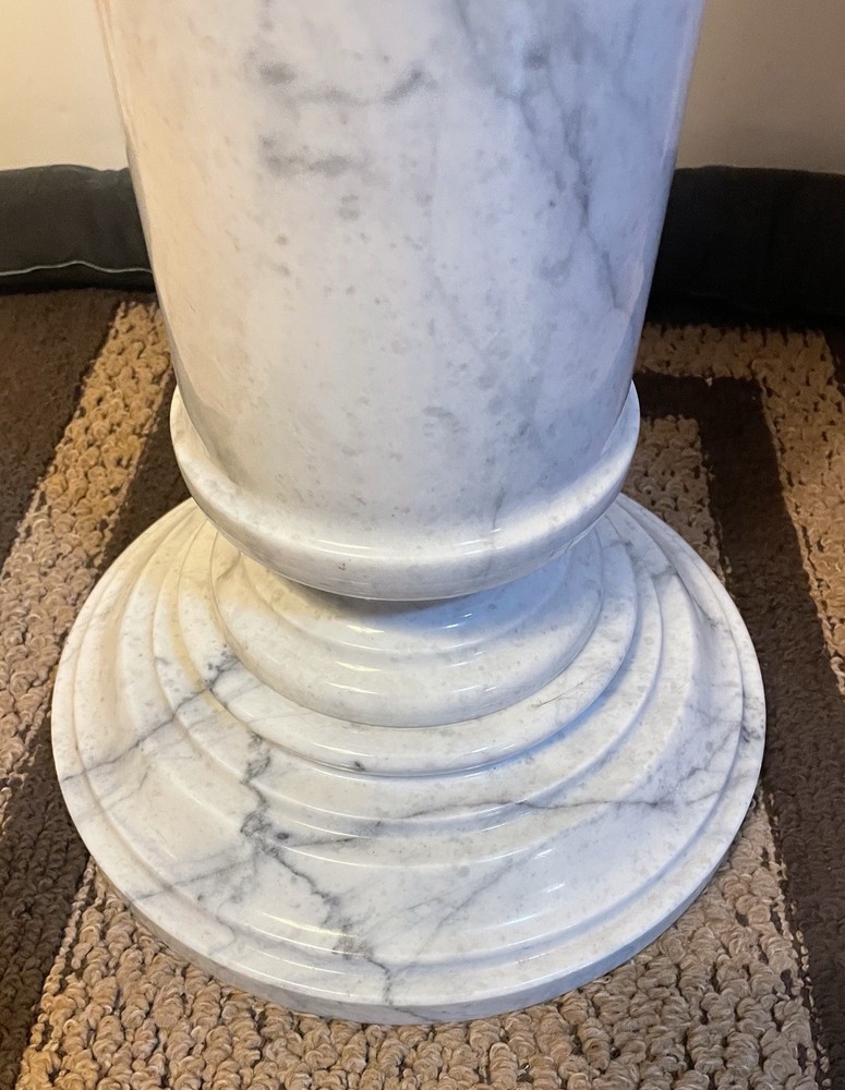 Vintage Solid Marble Pedestal or Column 32” Tall Very Heavy