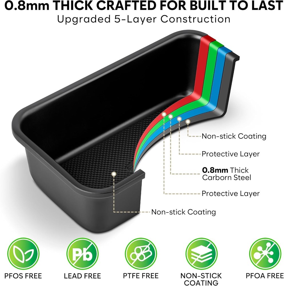 10-Piece Nonstick Baking Pan Set 0.8MM Thick Stackable Bakeware Sets