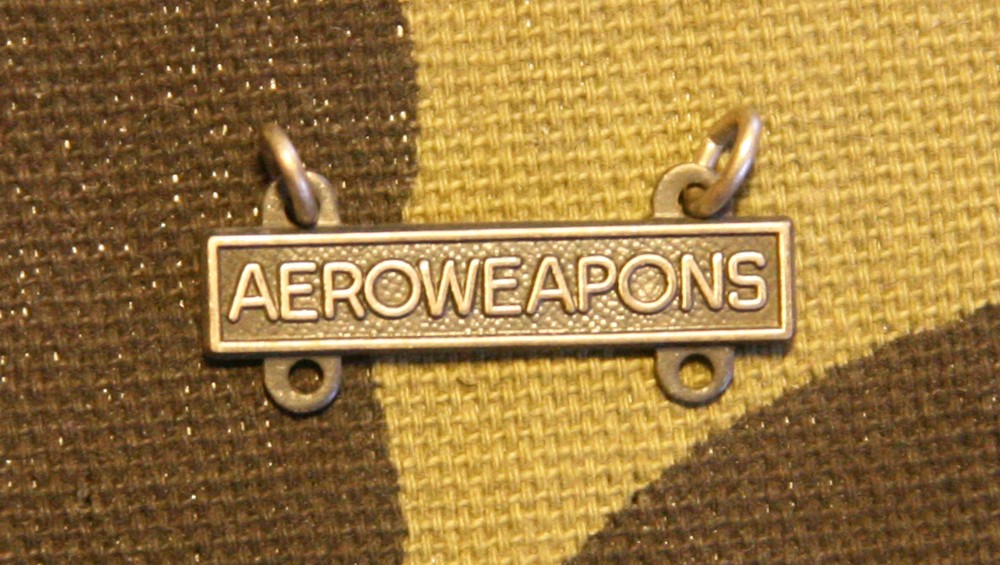 US ARMY AEROWEAPONS QUALIFICATION BAR; OXIDIZED SILVER FINISH