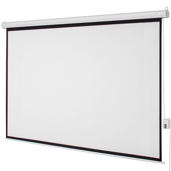 100" 4:3 80" x 60" Viewing Area Motorized Projector Screen with Remote Control M