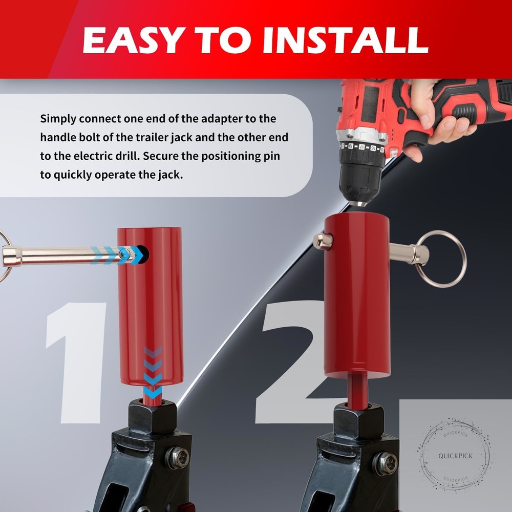 EZ Crank Jack Adapter Tool,Heavy Duty EZ Crank Trailer Jack Drill Adapter for Tr