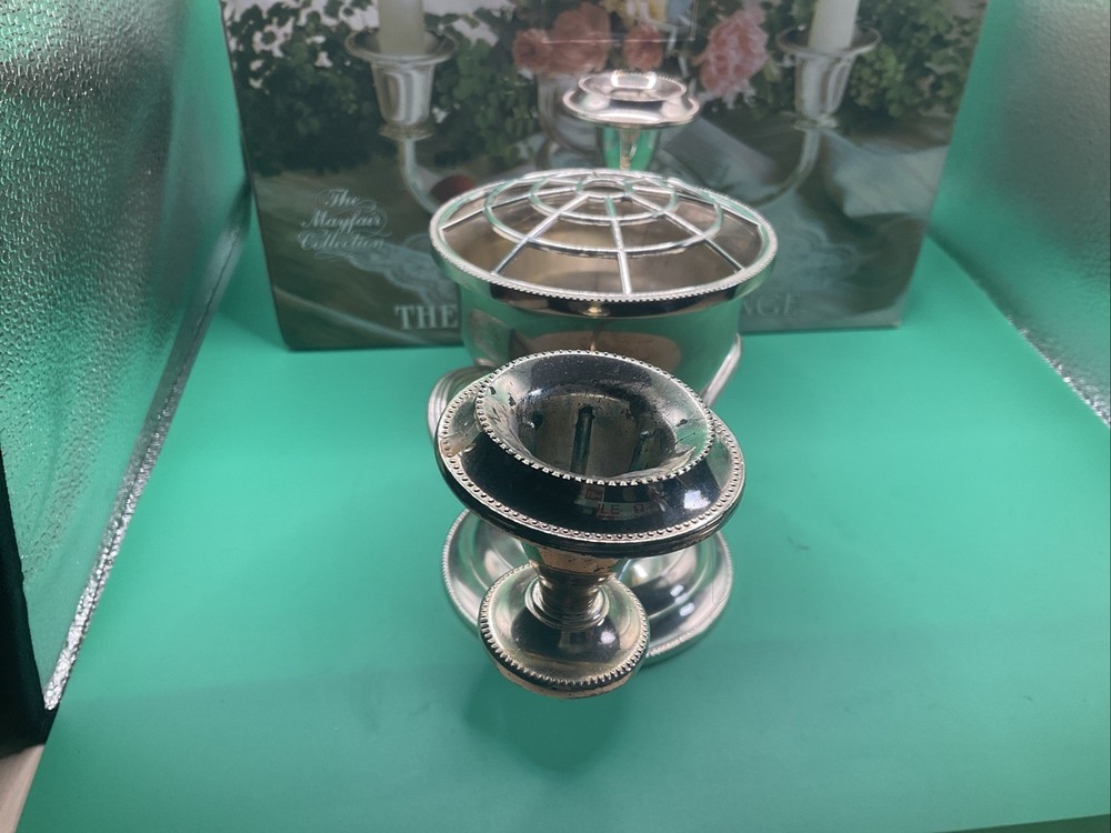 Good silver plated three armed Candelabra, made in England.