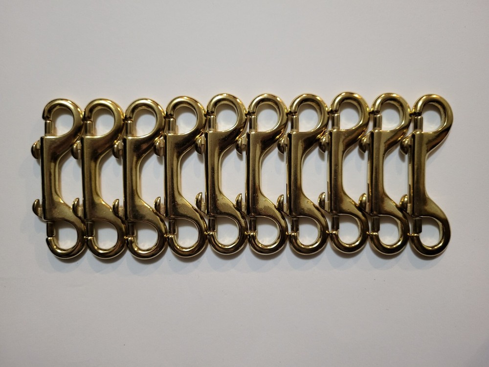 4" solid brass double ended snap hook Marine Grade thumb release spring clip