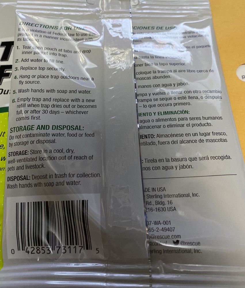 3 Pack Fly Trap Attractant Refill New Authentic