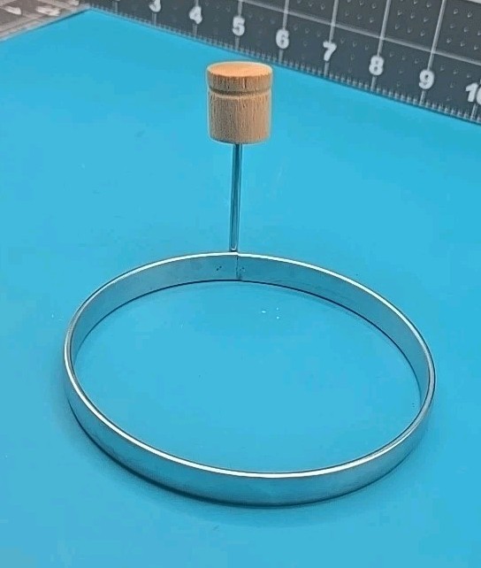 Vintage Large Egg/pancake Ring With Wood Handle 4" Diameter